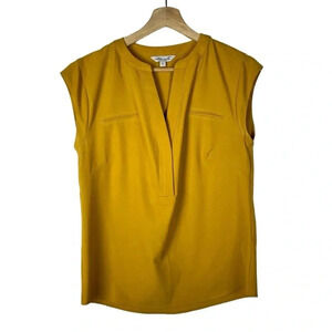 Eden Ruth Mustard Yellow Becca Popover Sleeveless Blouse S